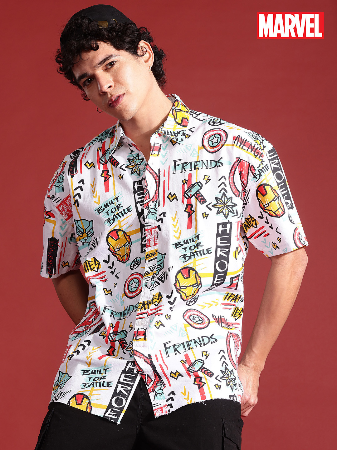 MARVEL STREET Graffiti Quirky Printed Relaxed Shirt