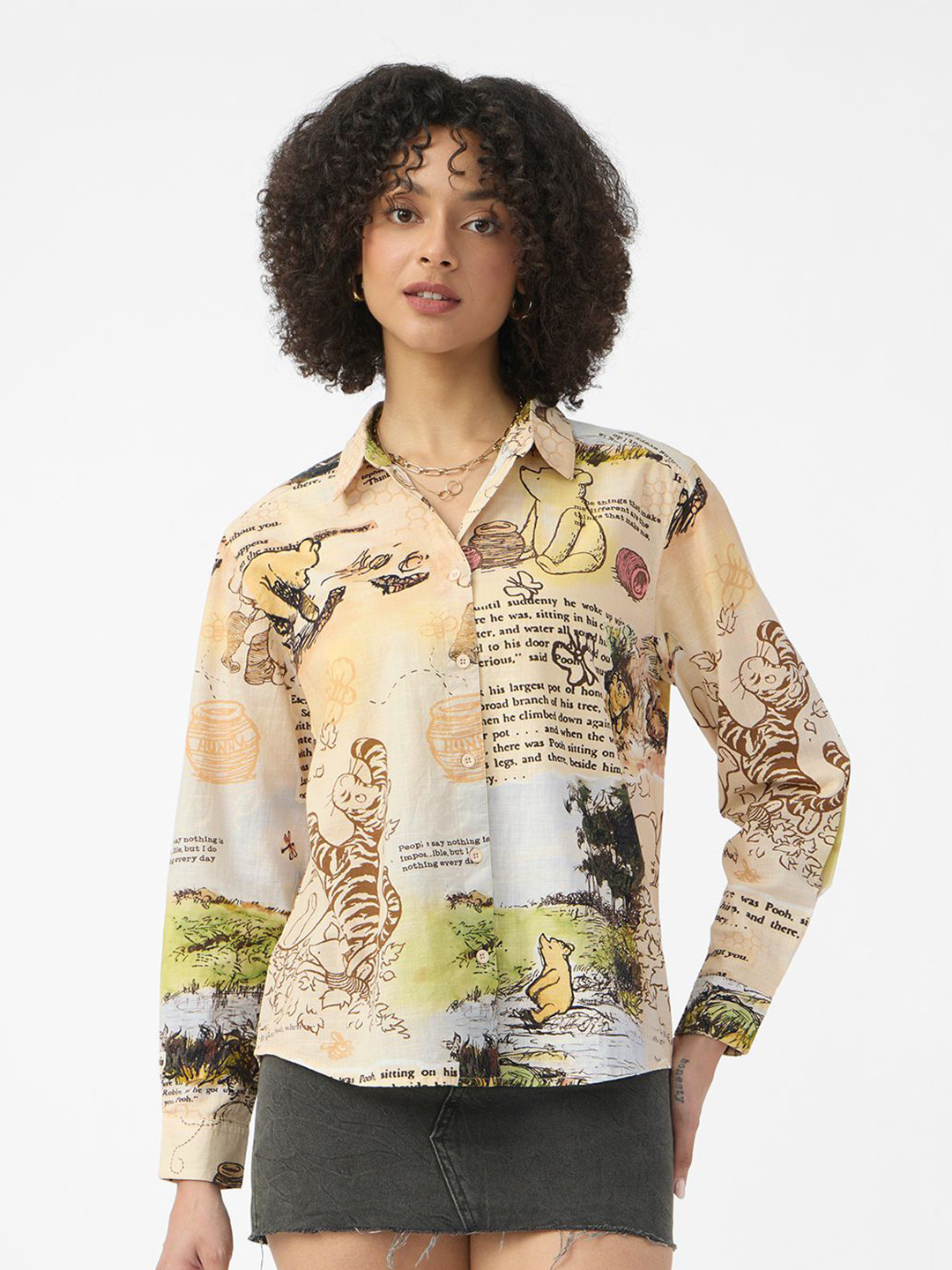 The Souled Store Official Women Winnie The Pooh Multicolor Relaxed Fit Women Shirts