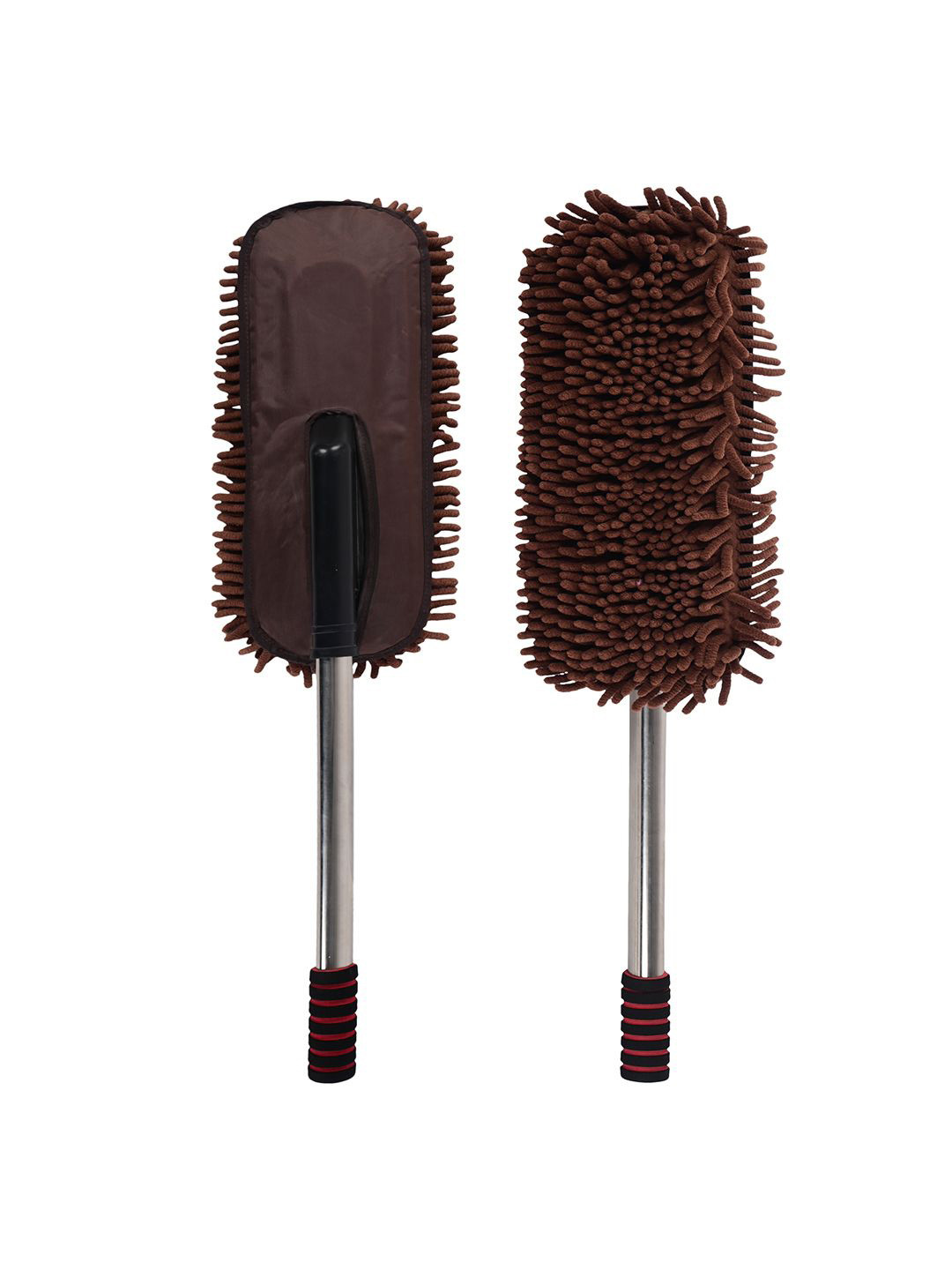 Kuber Industries Brown 2 Pieces Extendable Microfiber Dusters