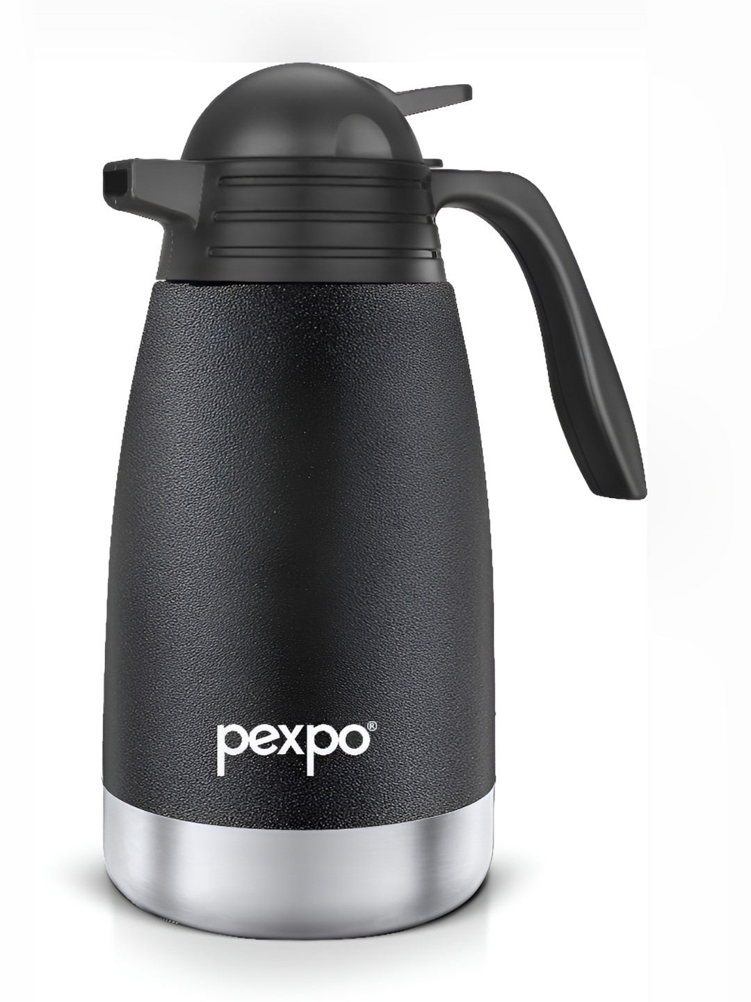 Pexpo Cosmo Carafe Black Stainless Steel Single Wall Vacuum Flask - 600ml