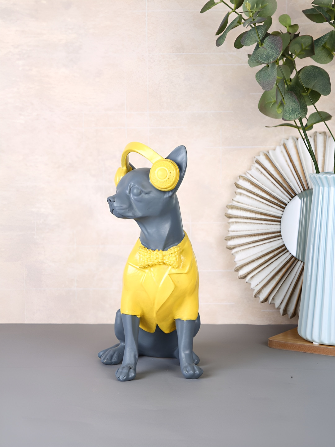 Myntra Elegant Homes Urban Chic Dog Grey Resin Matte Kid Room Medium Showpiece - 9.8 Inches