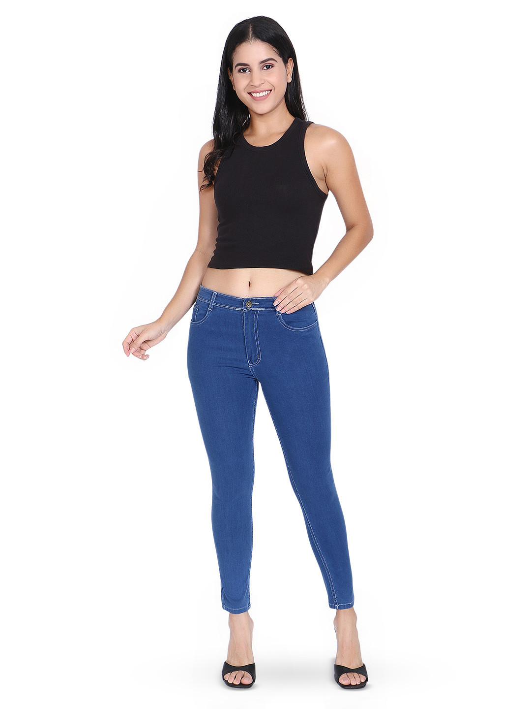 3BUTTERFLIES Women Skinny Fit High-Rise Stretchable Jeans