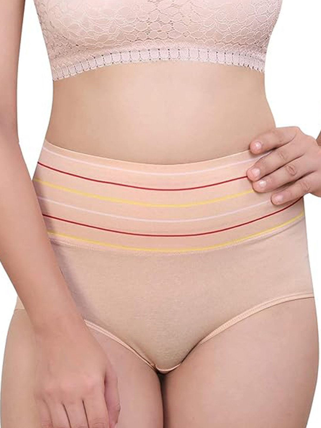 Diving Deep Striped High-RIse Hipster Briefs - Line_Panty0001_Pack of 1_M