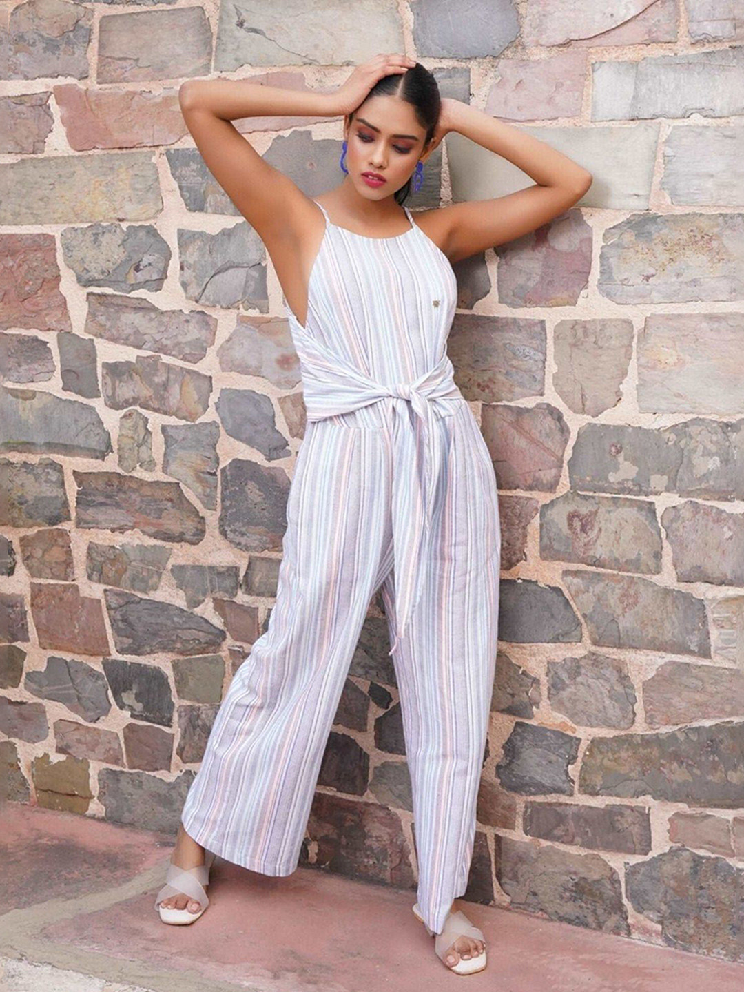 Western Era Striped Basic Jumpsuit