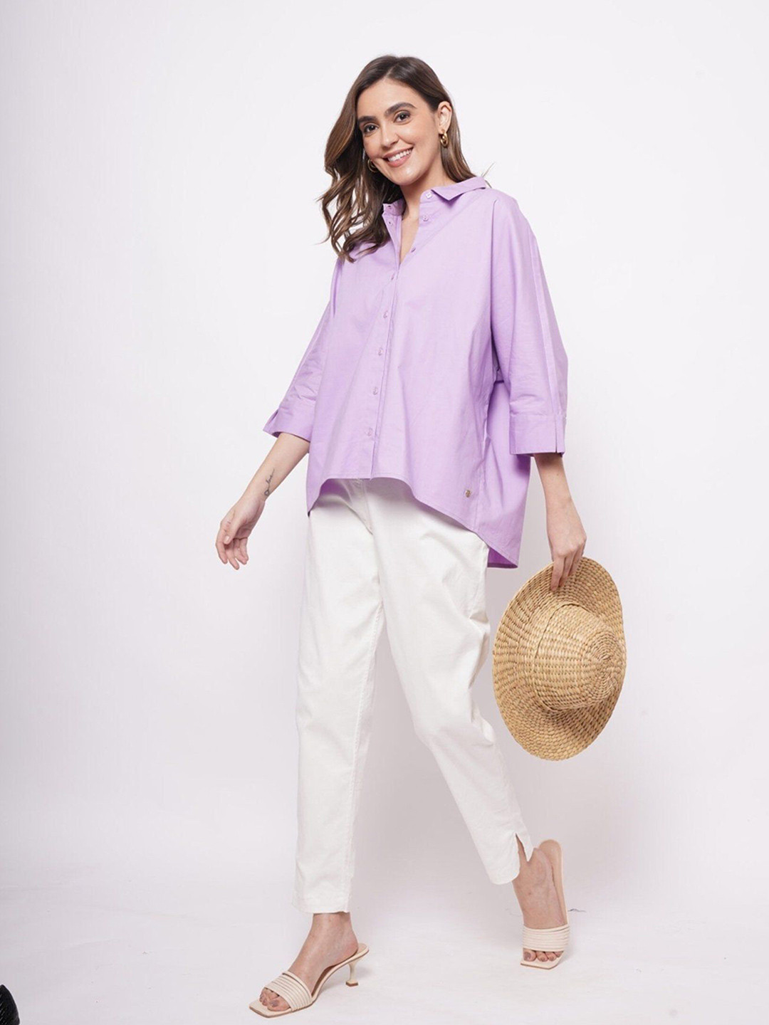 Western Era Bell Sleeve Cotton Shirt Style Top
