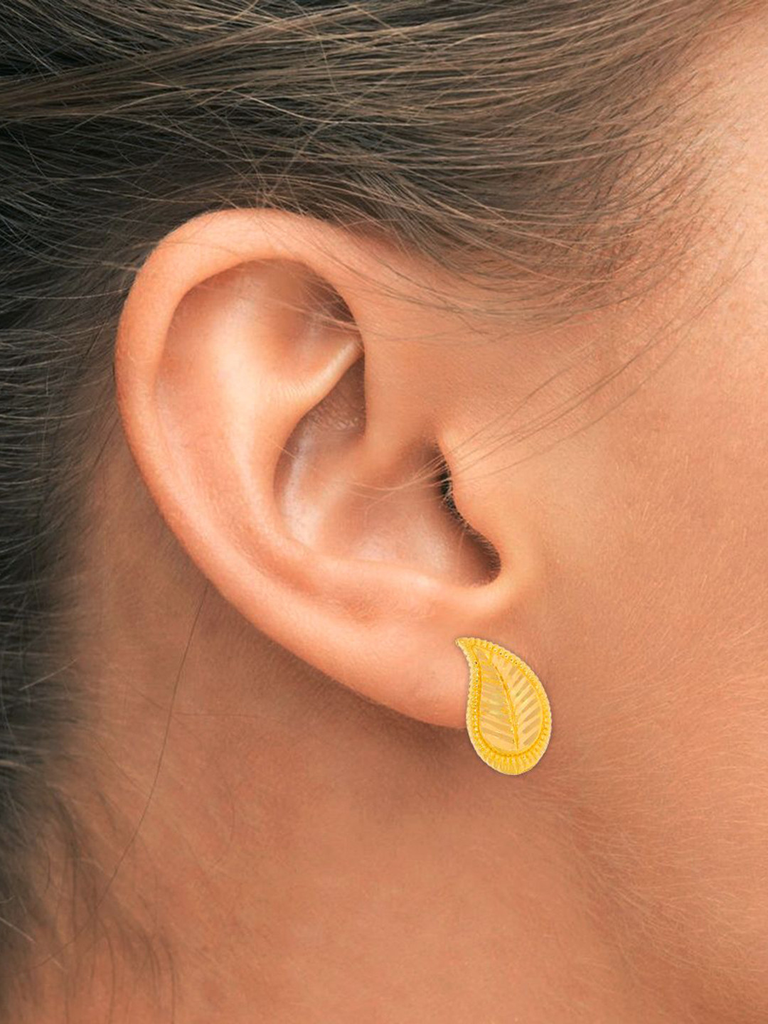 WHP JEWELLERS Fia Leaf 22 KT Earring For Women.