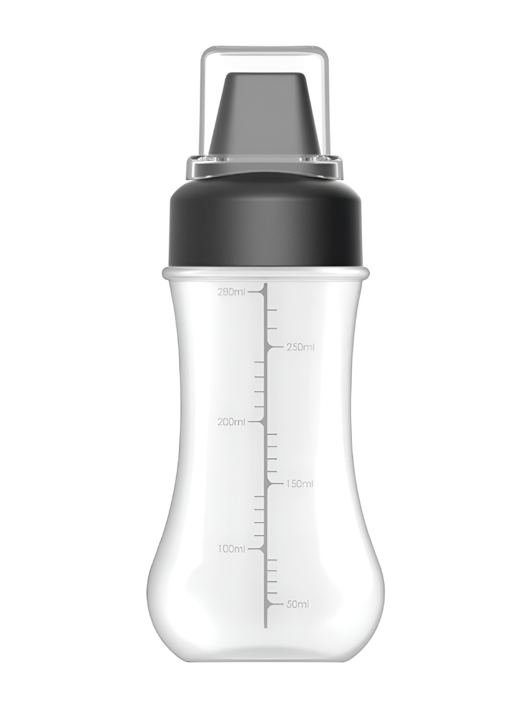 Baskety Black Typography Plastic Easy To Clean Screw Top Bottle Container Set