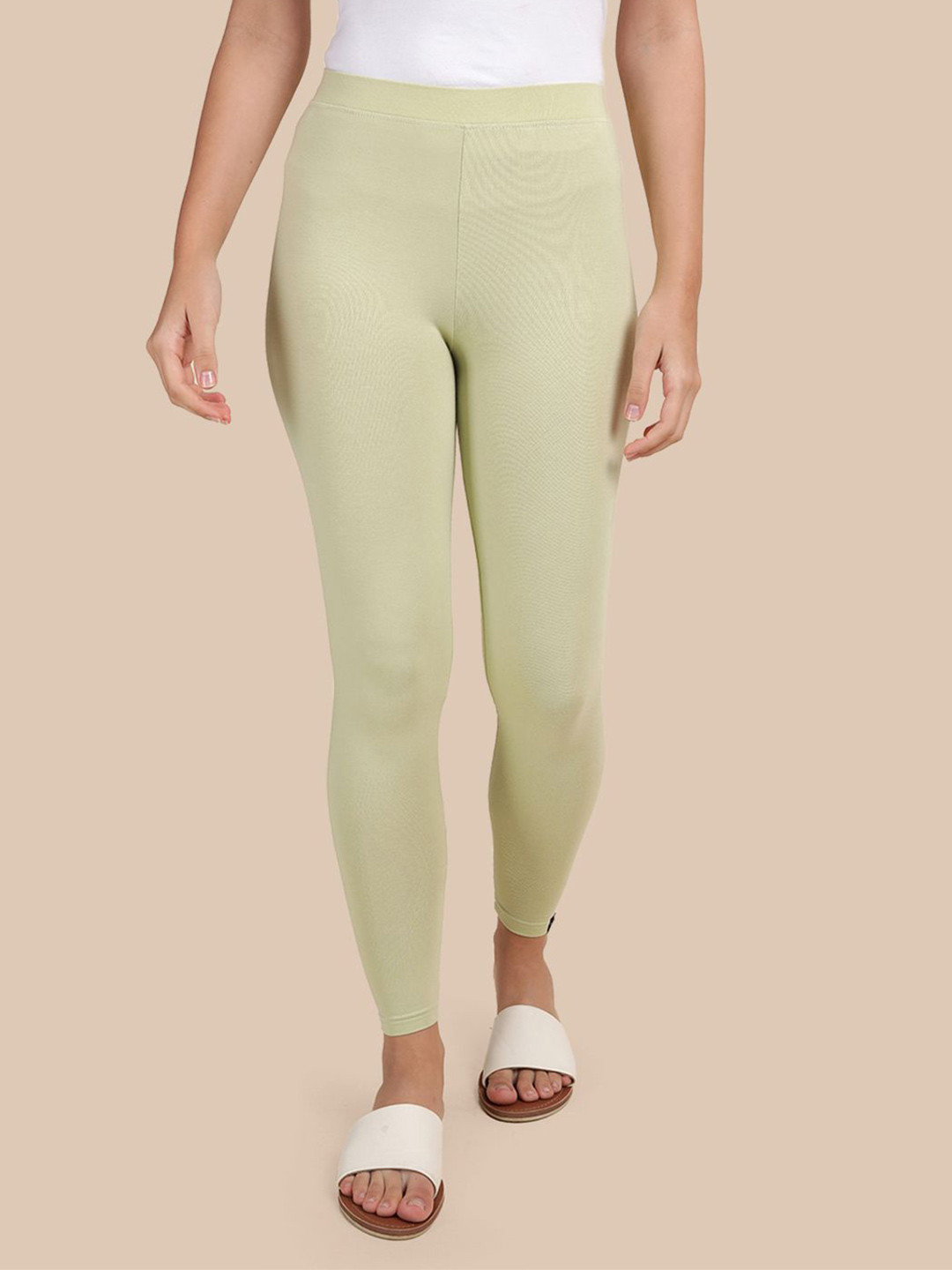 TWIN BIRDS Women Viscose Blend Solid Green Turtle Ankle Length Legging