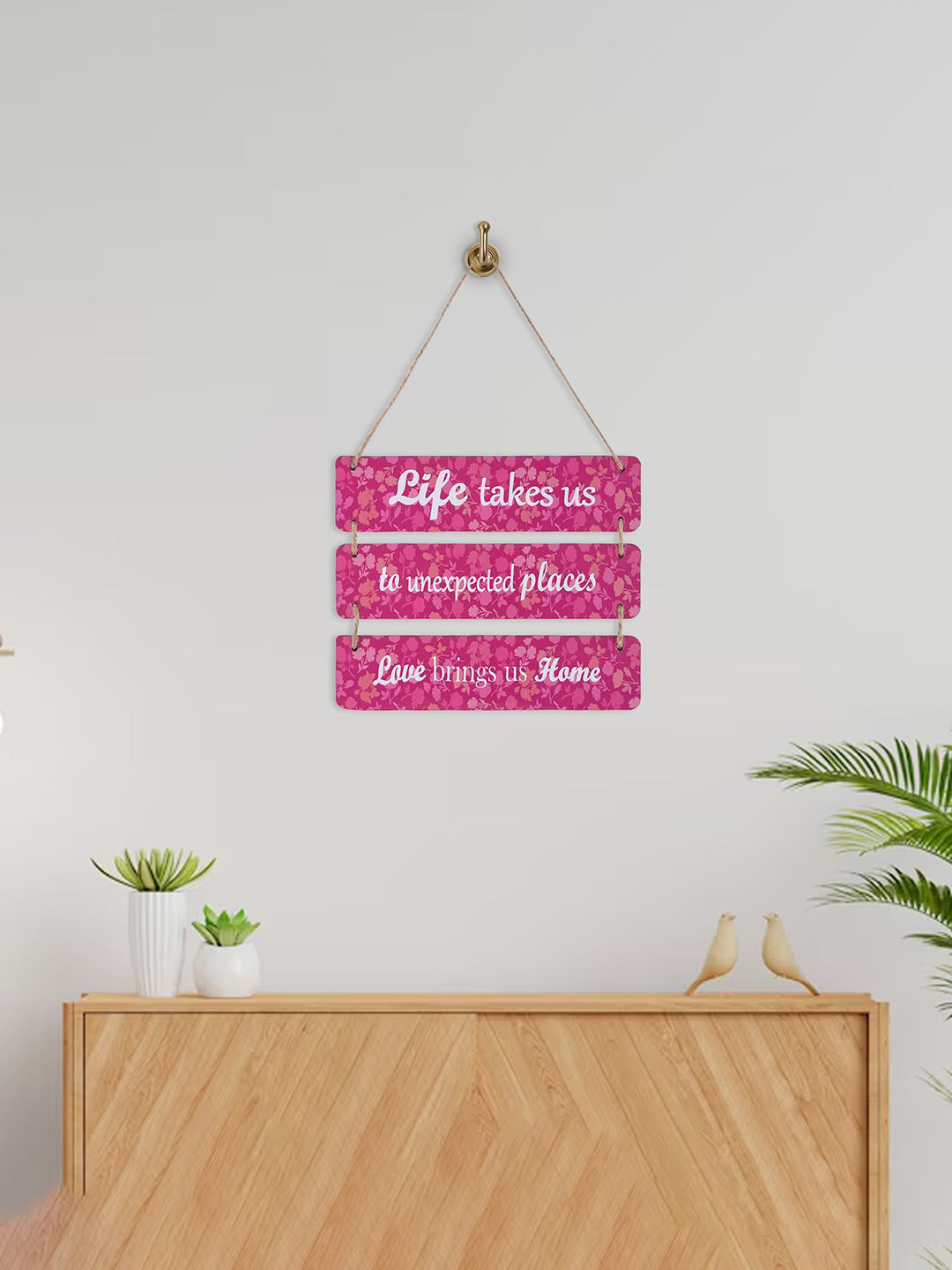 Kuber Industries Inspirational Quotes Wood Matte Hanging Hall Wall Hangings-11.4In