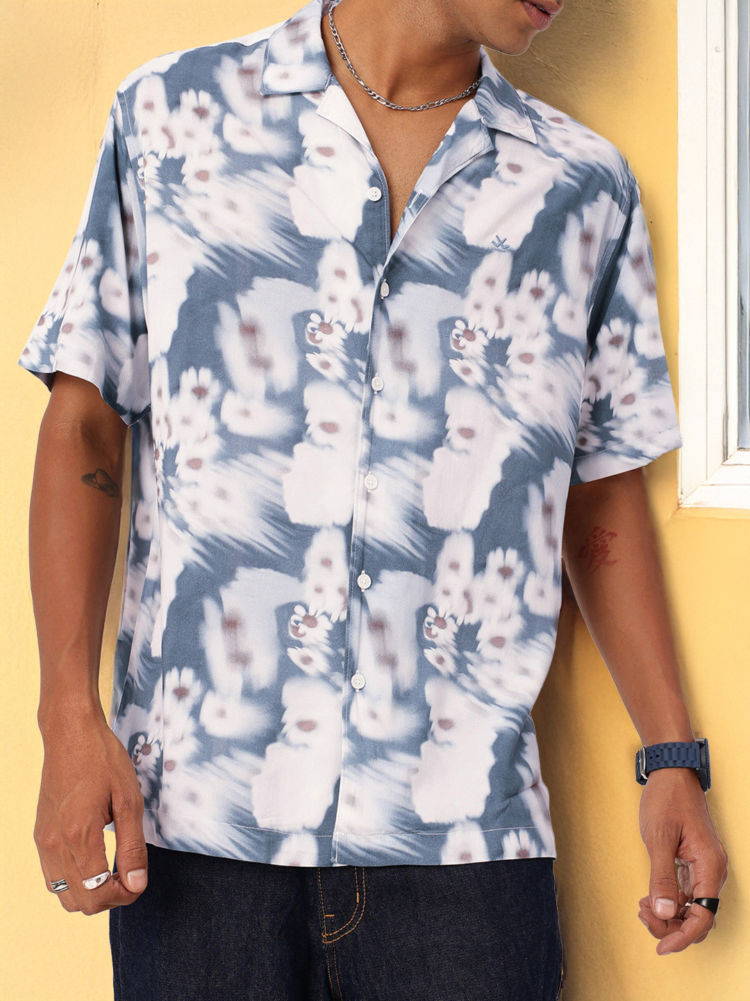 WROGN Printed Resort Fit Relaxed Fit Shirt