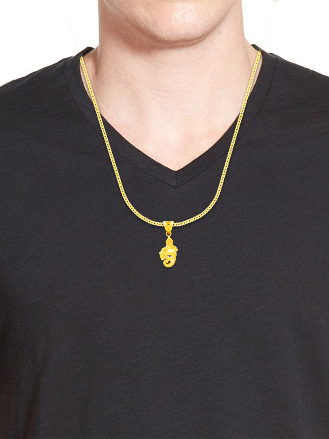 WHP JEWELLERS Ekadanta 22 KT Yellow Gold Pendant For Women.