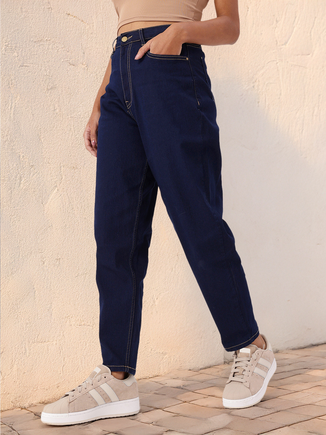 DressBerry Women Edgy Grunge Slouchy Fit High-Rise Jeans