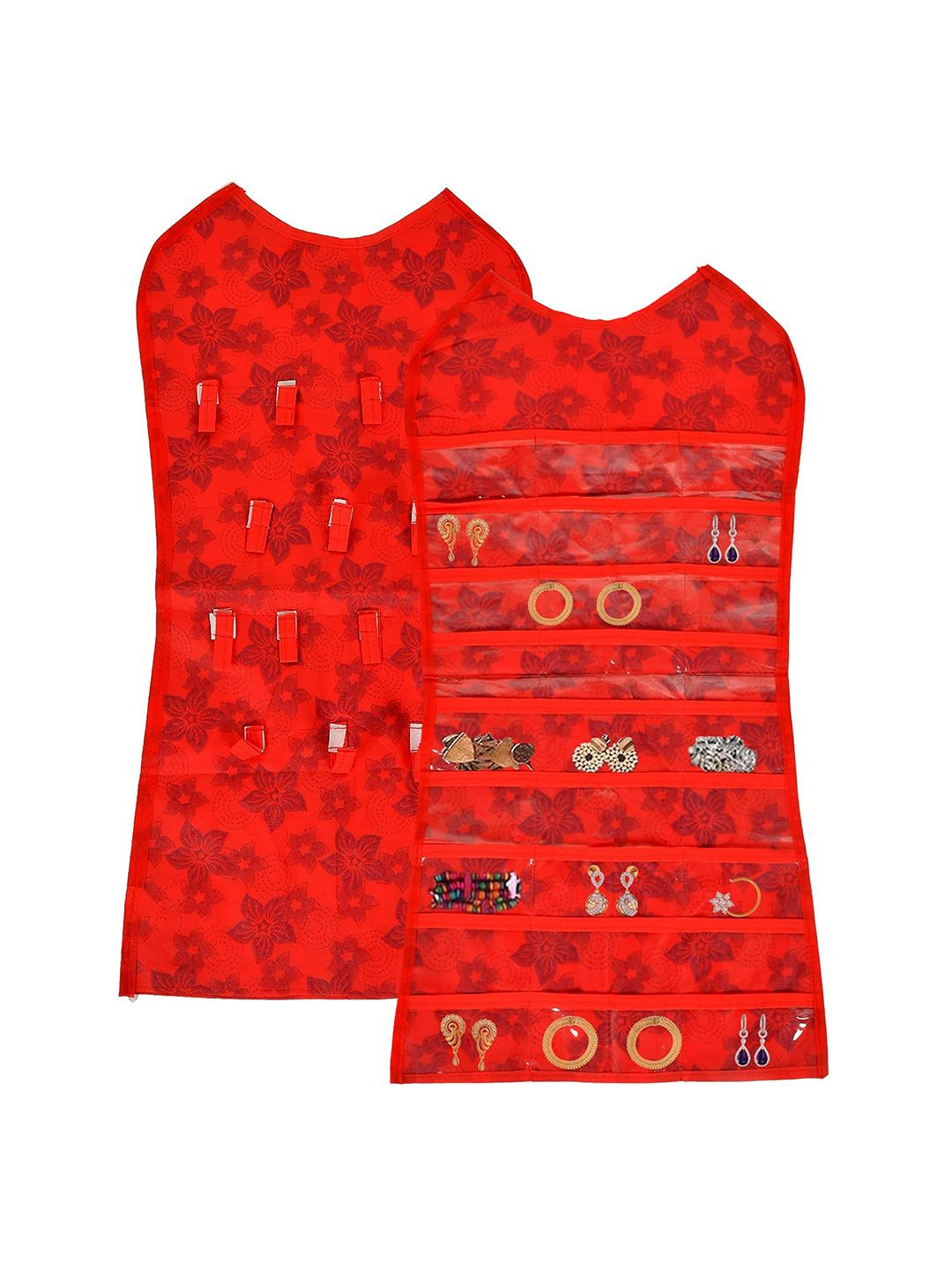 Kuber Industries Red Multi-Utility Hanging Organisers