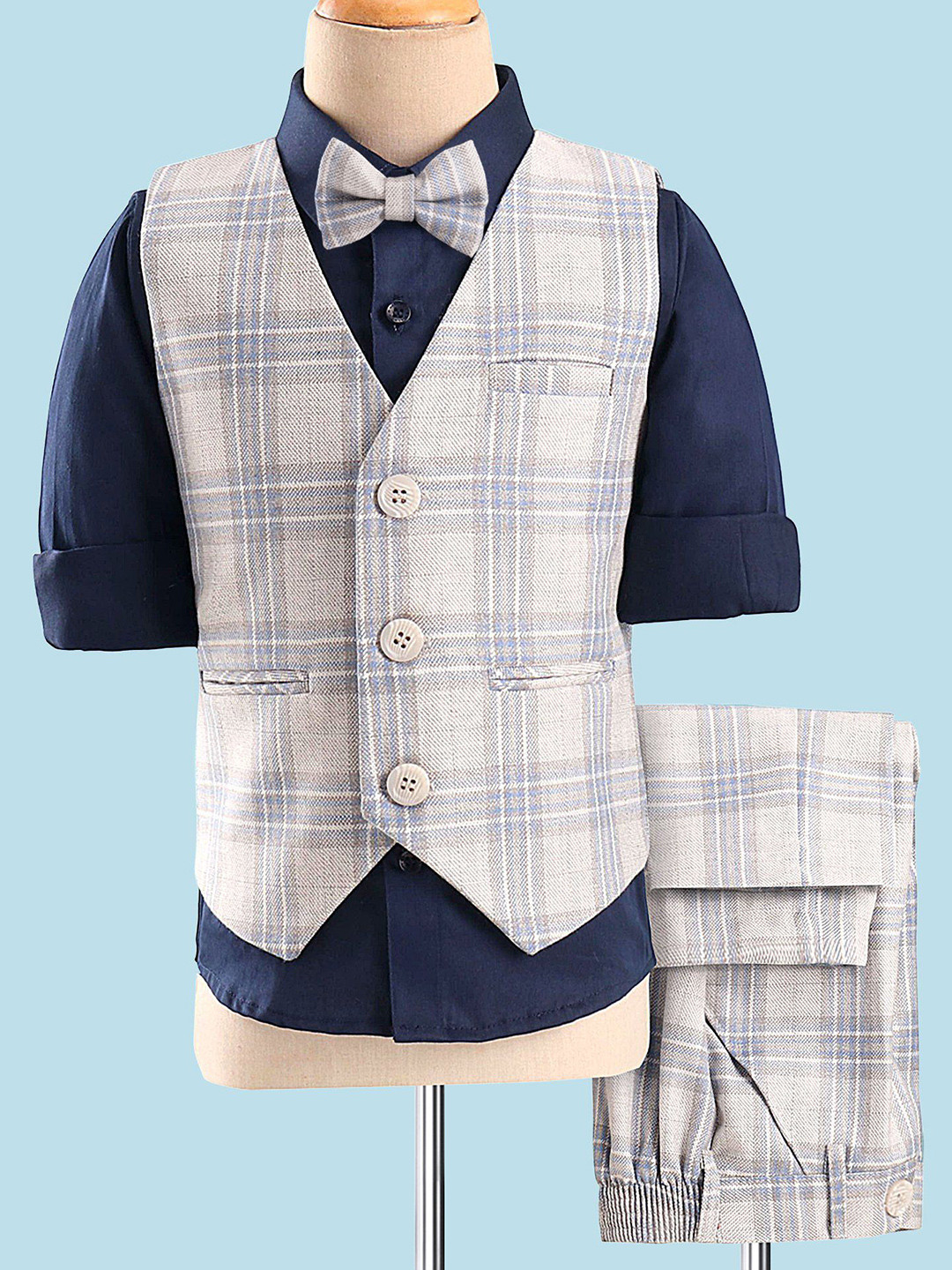 Mark & Mia Boys Checked Single-Breasted 3-Piece Formal Suit