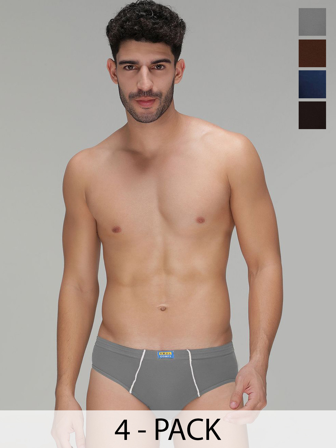 Amul Comfy Pack Of 4 Basic Briefs AC-CBRIIE-AF-CB-LB-SG-XS-4PC