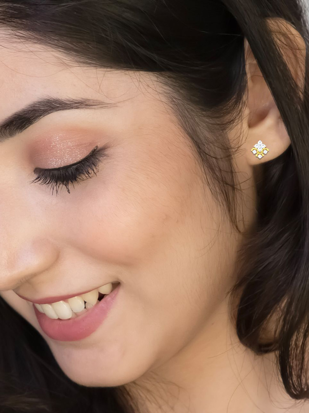 WHP JEWELLERS Golden Spark 18 KT Earring For Women.