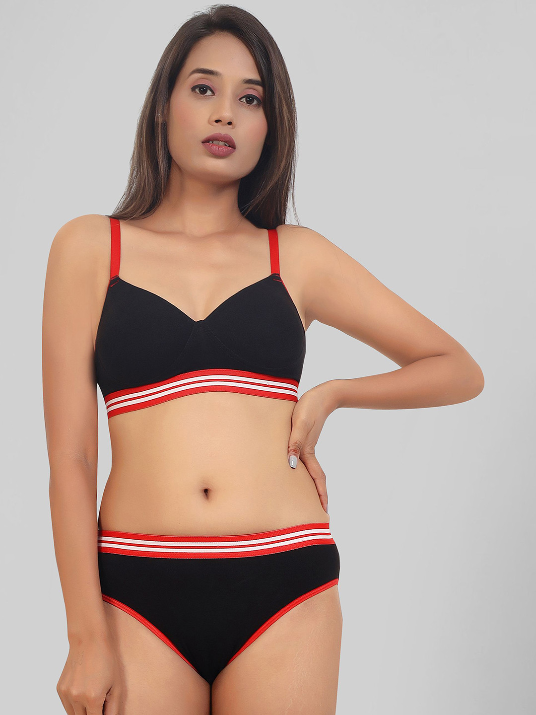 Briafinz Cotton Push-Up Lingerie Set - BN102_BK