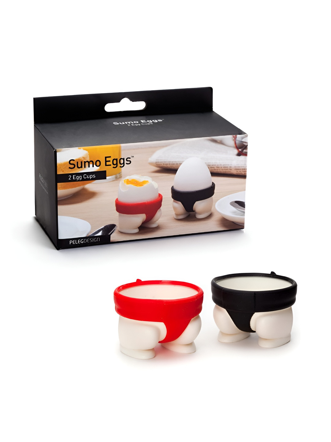 Baskety White & Black 2 Pieces Easy to Clean Egg Keeper