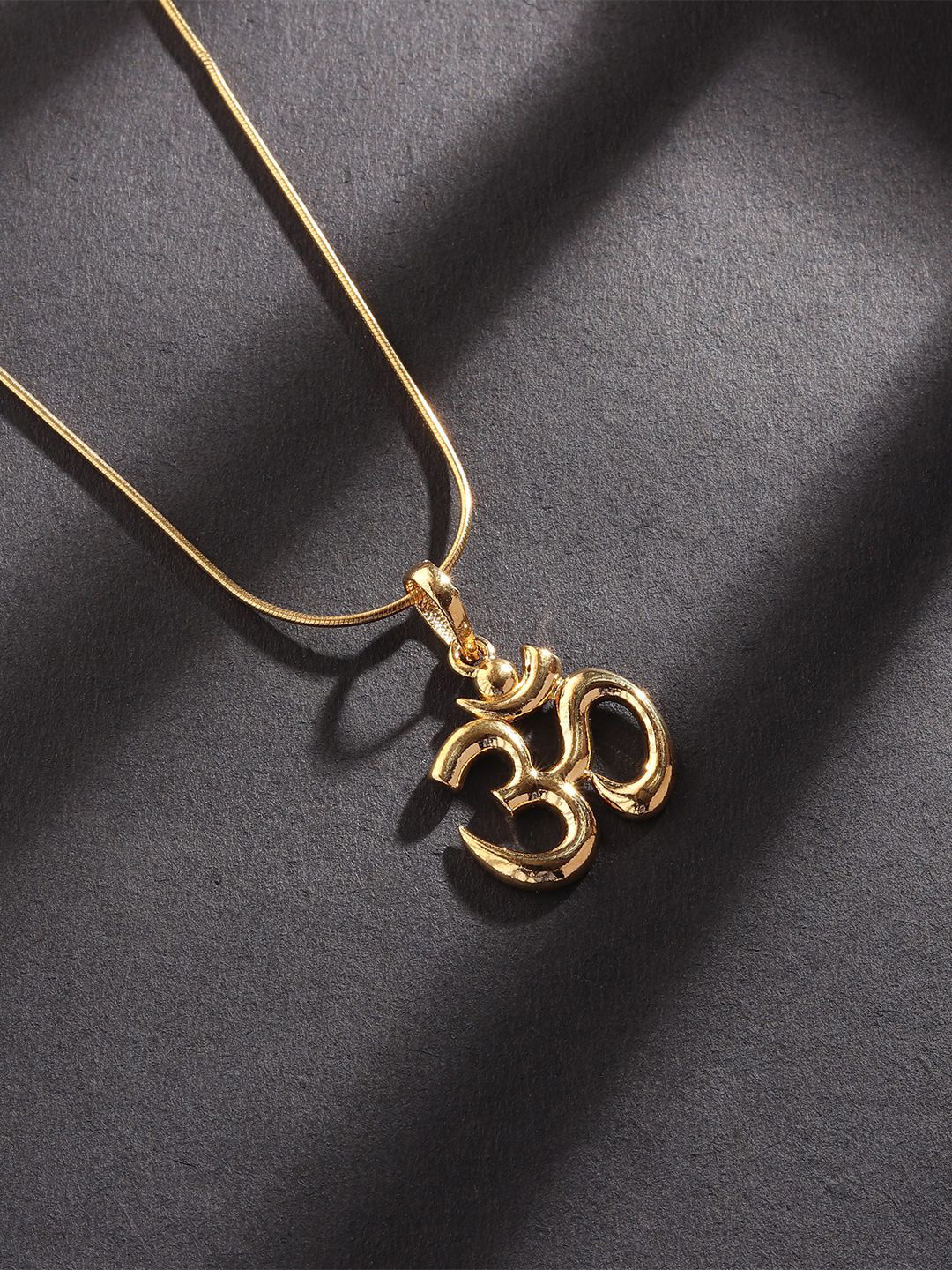 AKSHAT SAPPHIRE Kids 925 Sterling Silver Gold-Plated God Spritual Om Temple Pendant