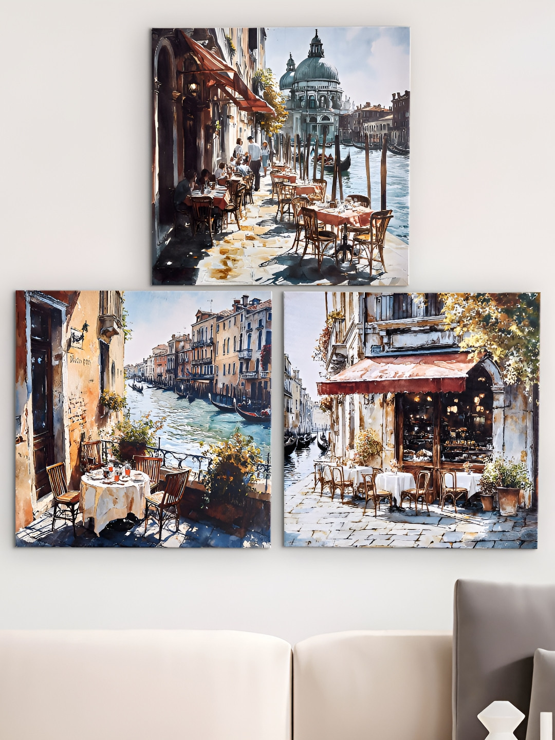 Home Centre Canvas 3 Piece Wall Square Paintings Wall Art - 40 x 40In