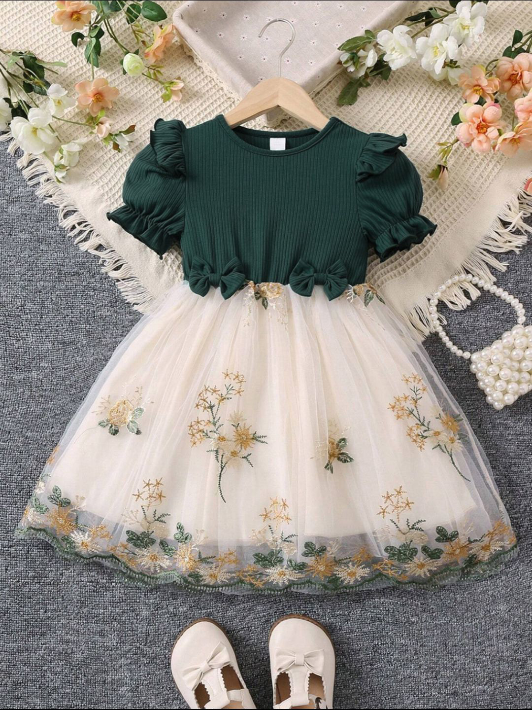 BAESD Flutter Sleeve Fit & Flare Dress