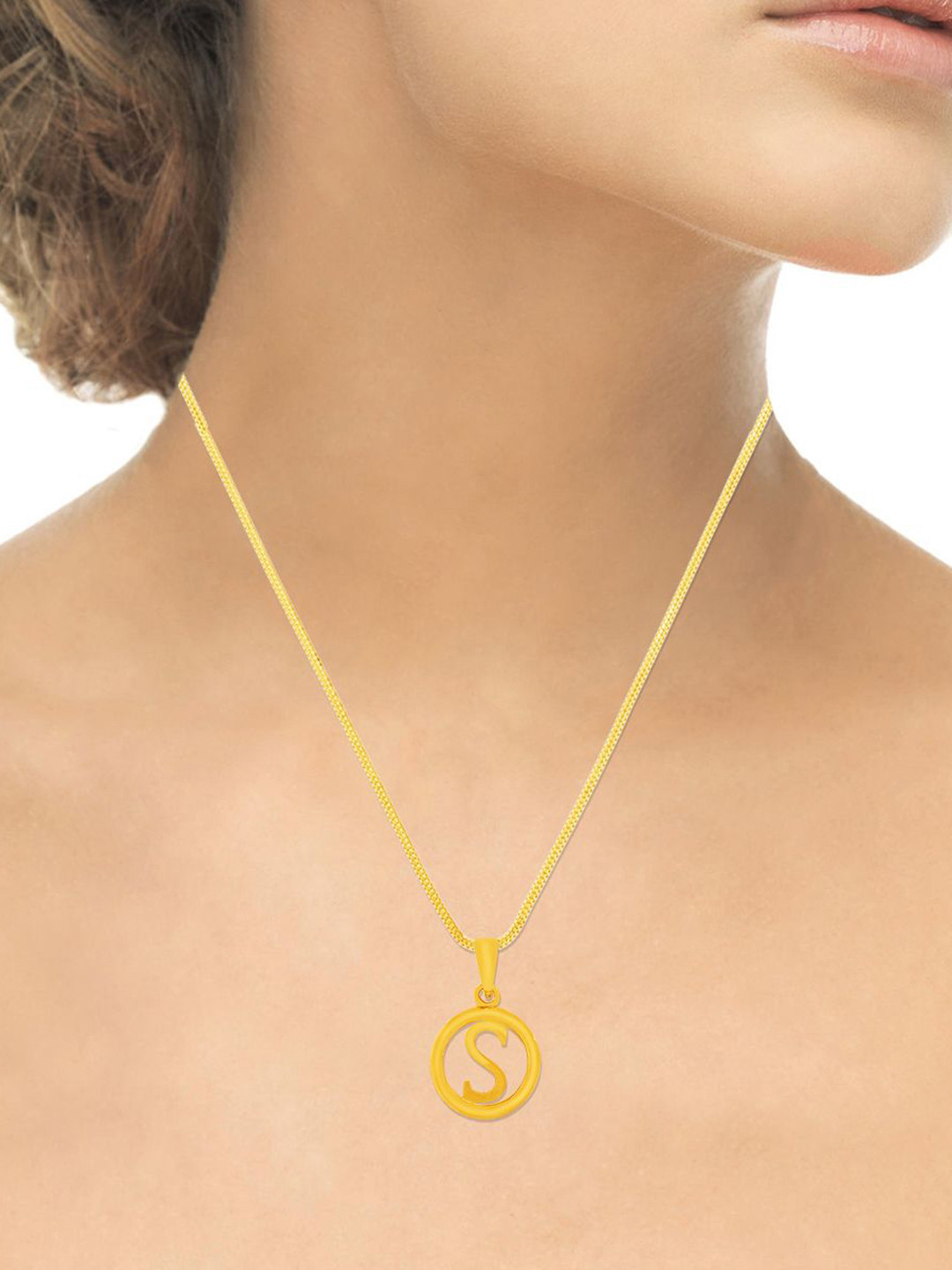 WHP JEWELLERS Initial-S 22 KT Yellow Gold Pendant For Women.