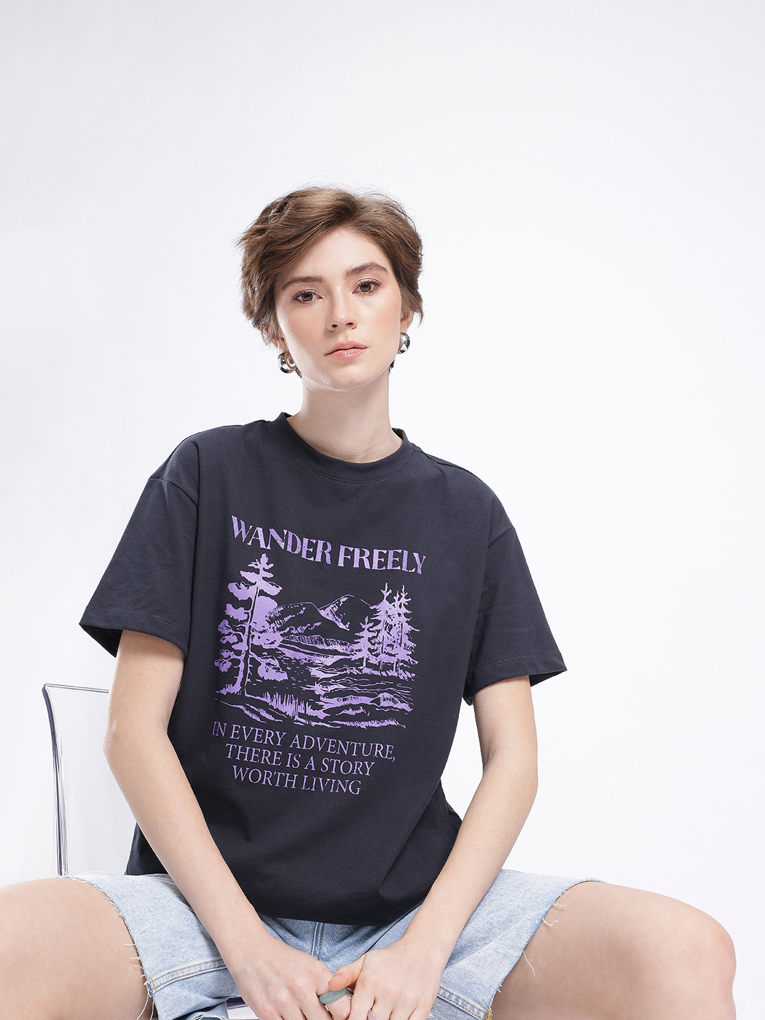 The Roadster Life Co. Urban Cool Printed Relaxed Fit T-shirt