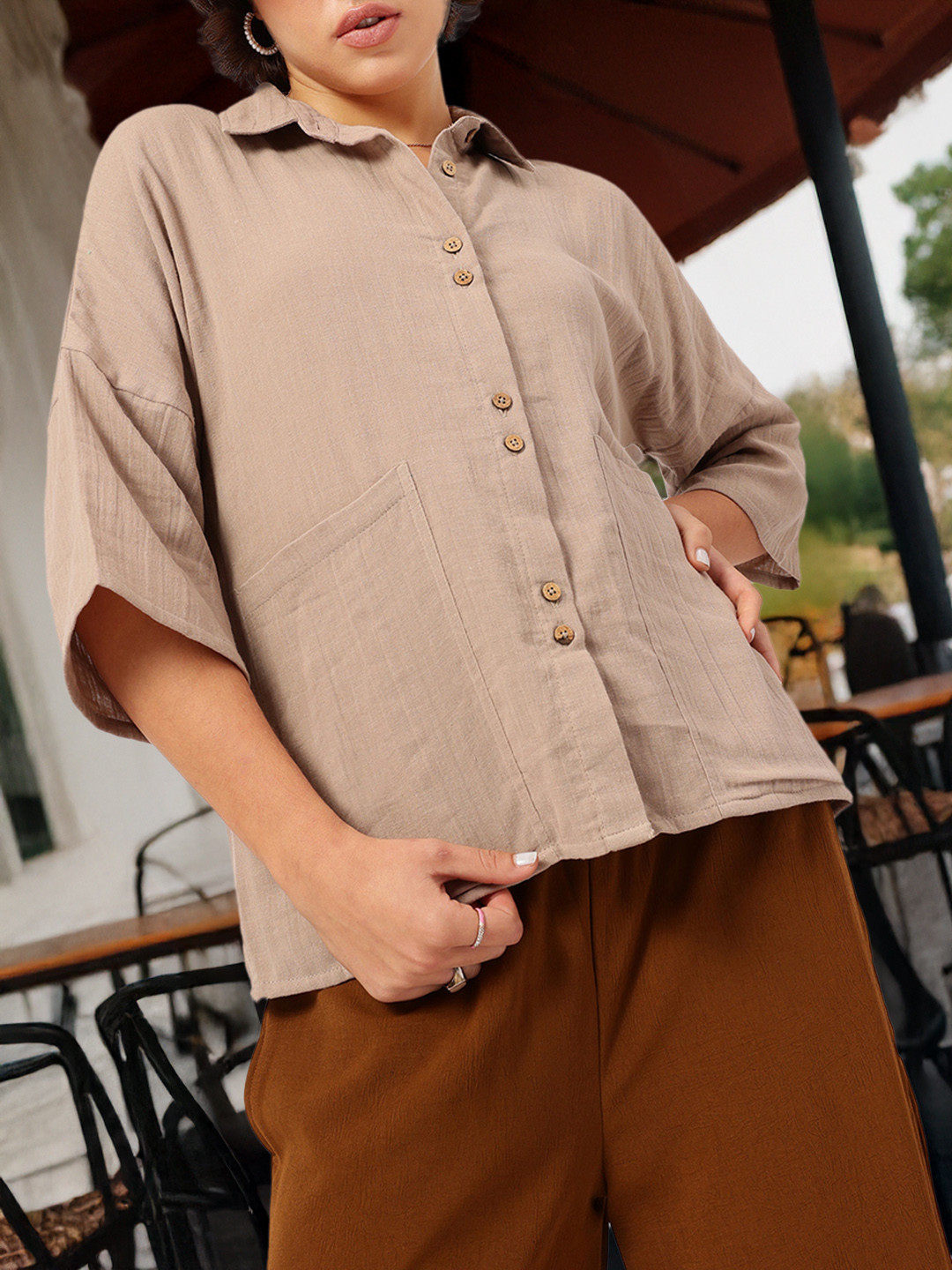 DressBerry Drop Sleeve Relaxed Shirt