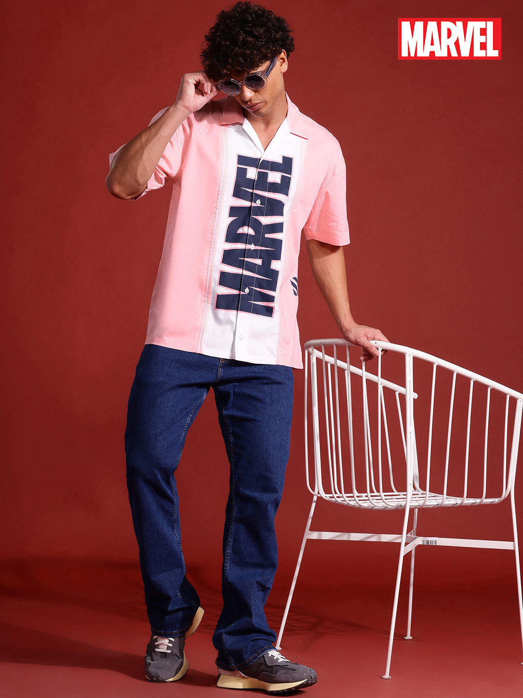 MARVEL STREET Cyber Punk Typography Printed Drop-Shoulder Sleeves Relaxed Fit Casual Shirt