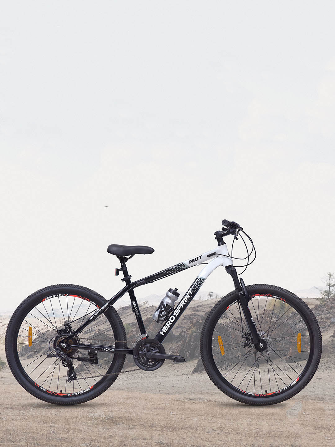 Hero Printed Riot 27.5T MTB Bike 21-Speed Front Suspension Bicycle