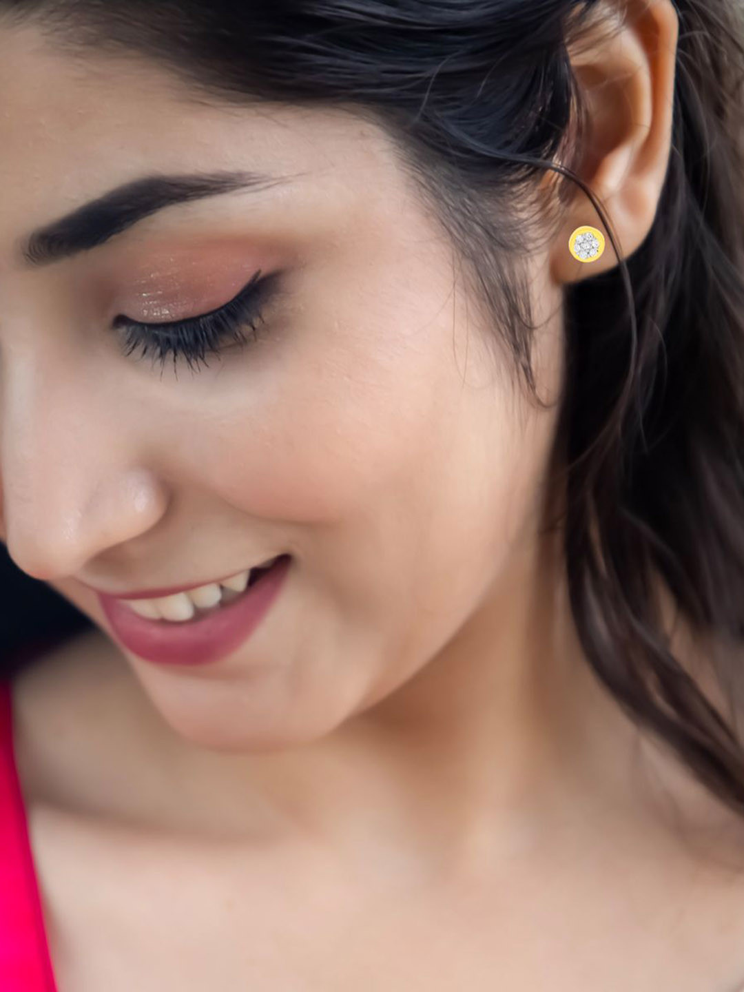 WHP JEWELLERS Golden Glimmers 18 KT Earring For Women.