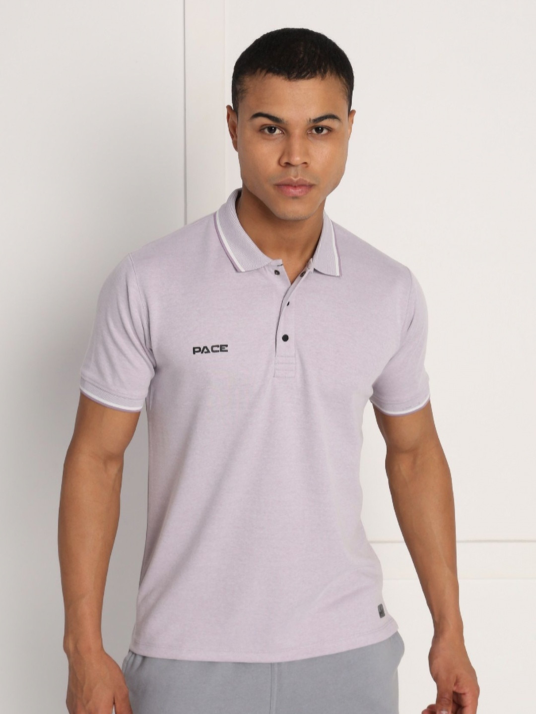 Pace International Men Polo Collar Pockets T-shirt