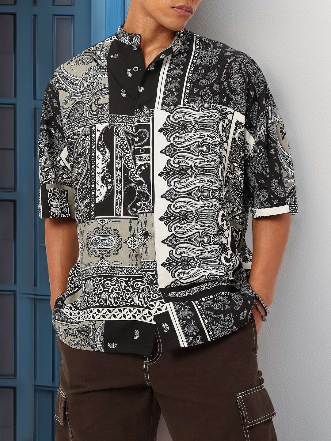 Kook N Keech Ethnic Motifs Paisley Printed Oversized Fit Shirt
