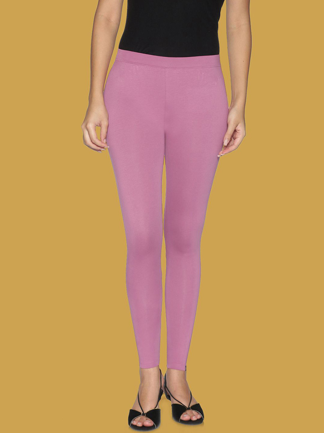 TWIN BIRDS Women Cotton Blend Solid Wild Rose Ankle Length Legging