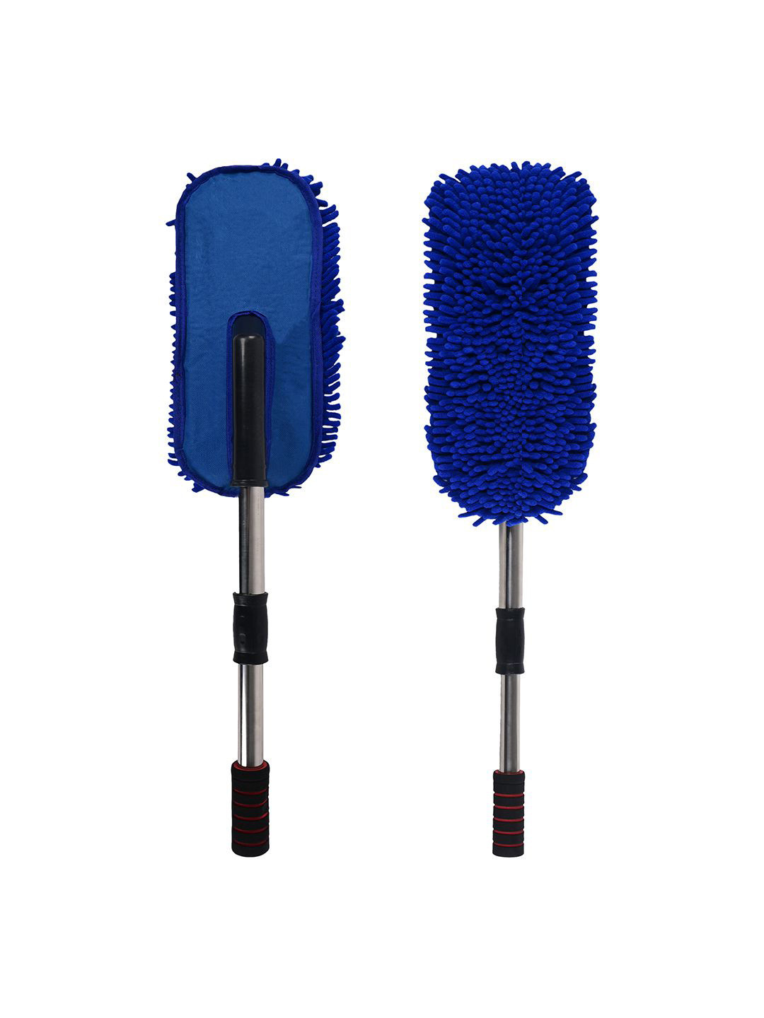 Kuber Industries Blue and Black 2 Pieces Extendable Microfiber Dusters