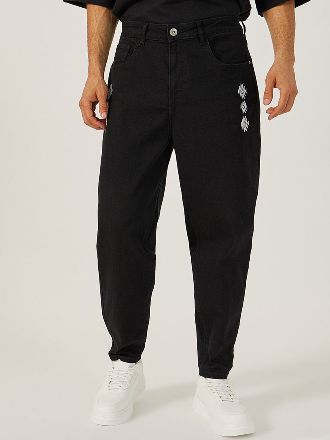 Styli Men Balloon Fit Embroidered Jeans