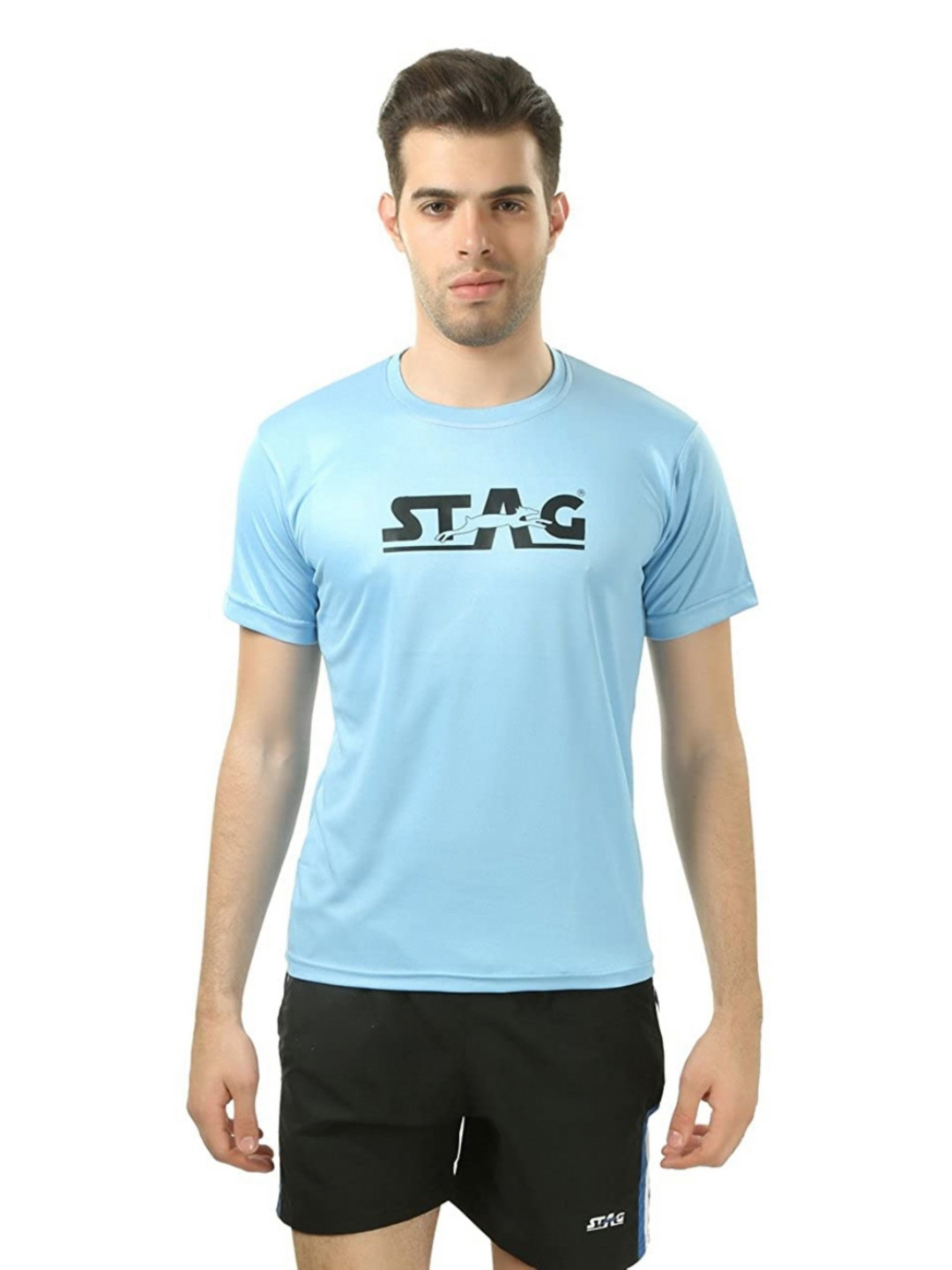 STAG GLOBAL Men Typography Drop-Shoulder Sleeves Applique T-shirt