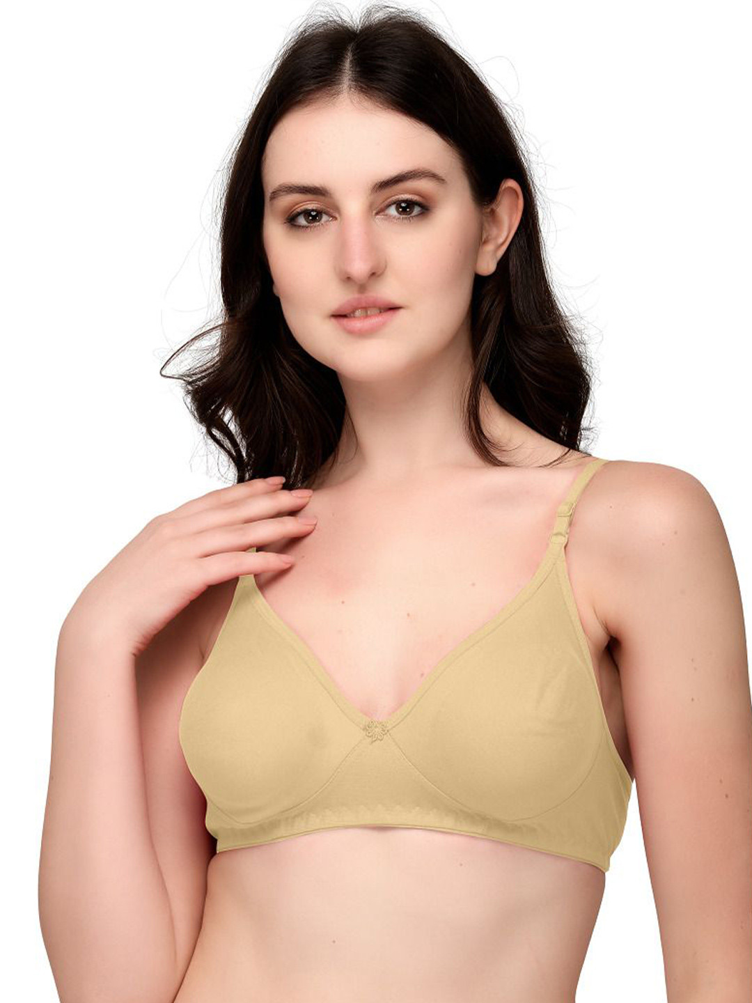 Exotica Lingerie cream Double Layered Non Wired Medium Coverage T-Shirt Bra