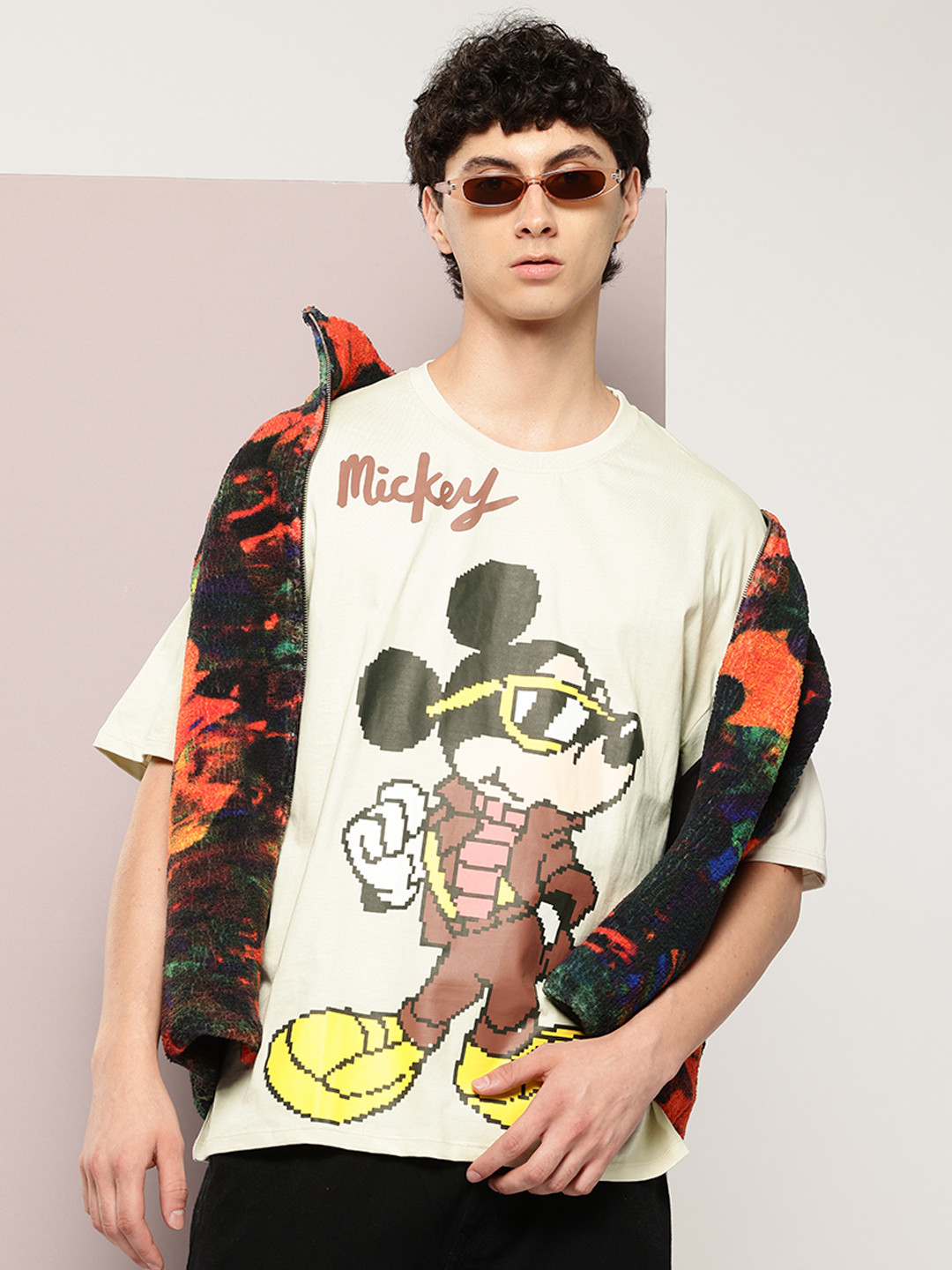 Kook N Keech Disney Mickey Mouse Print Oversized Pure Cotton T-shirt