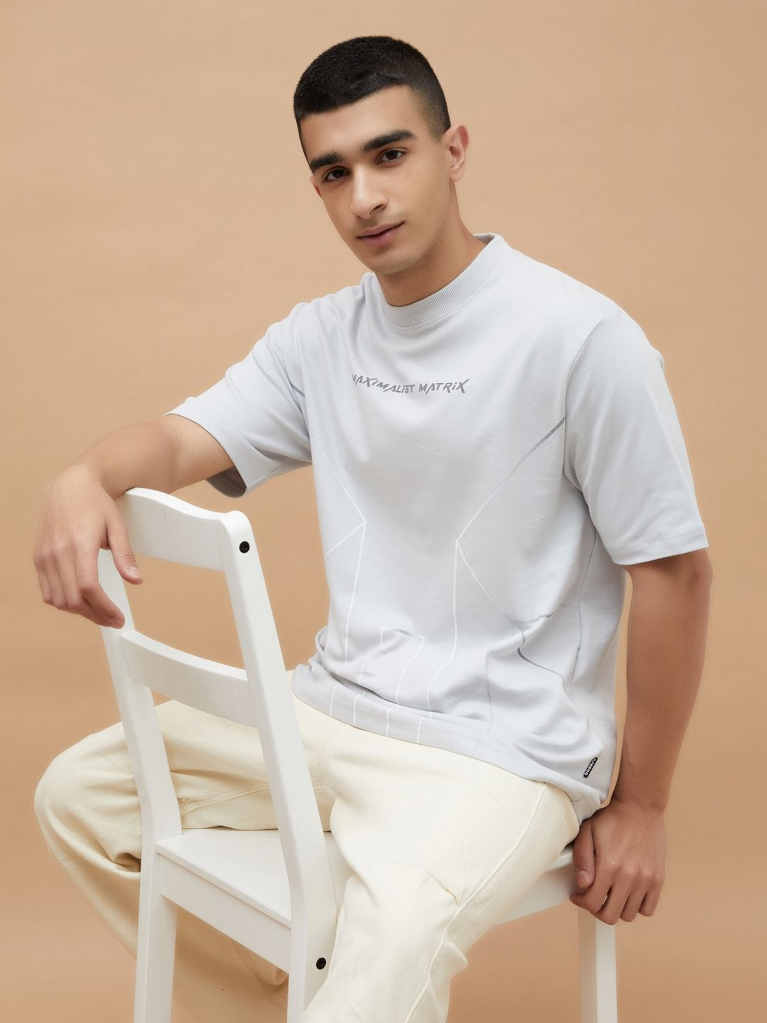 Bossini Men Printed Raw Edge T-shirt