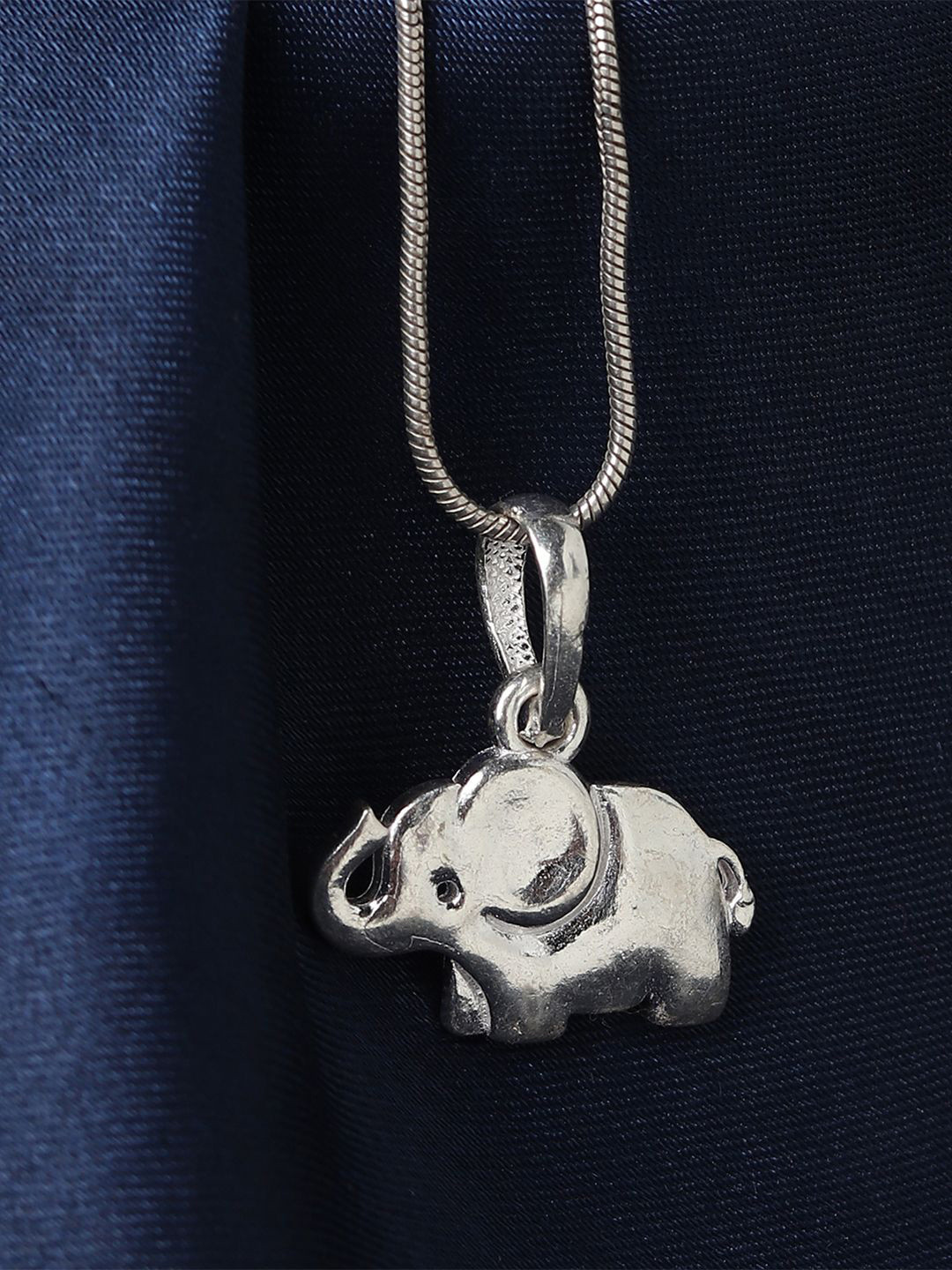 AKSHAT SAPPHIRE Kids 925 Sterling Silver Elephant Design Pendant