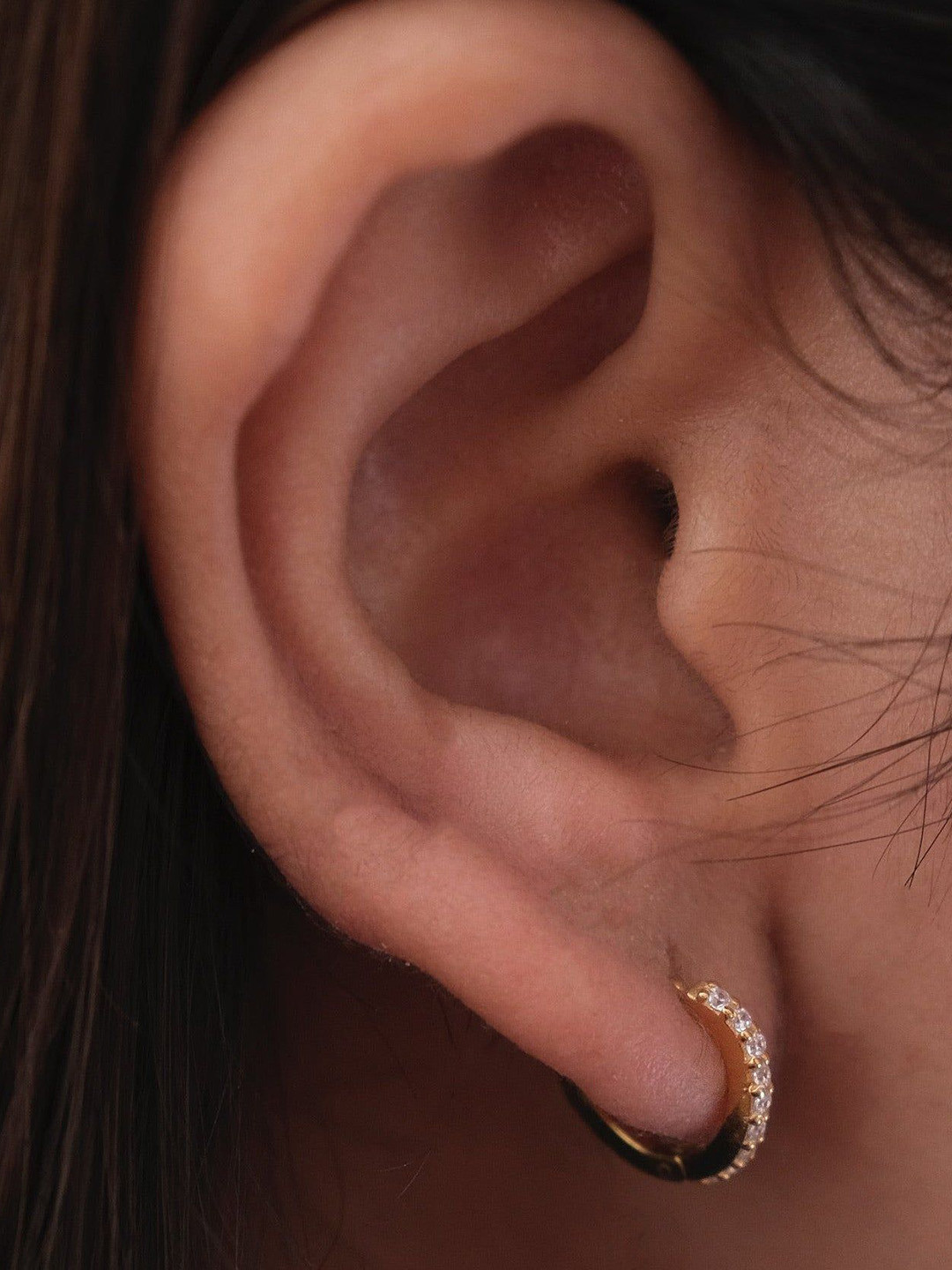 Anushka Jain Jewellery 925 Sterling Silver Gold Plated Cubic Zirconia Hoop Earring