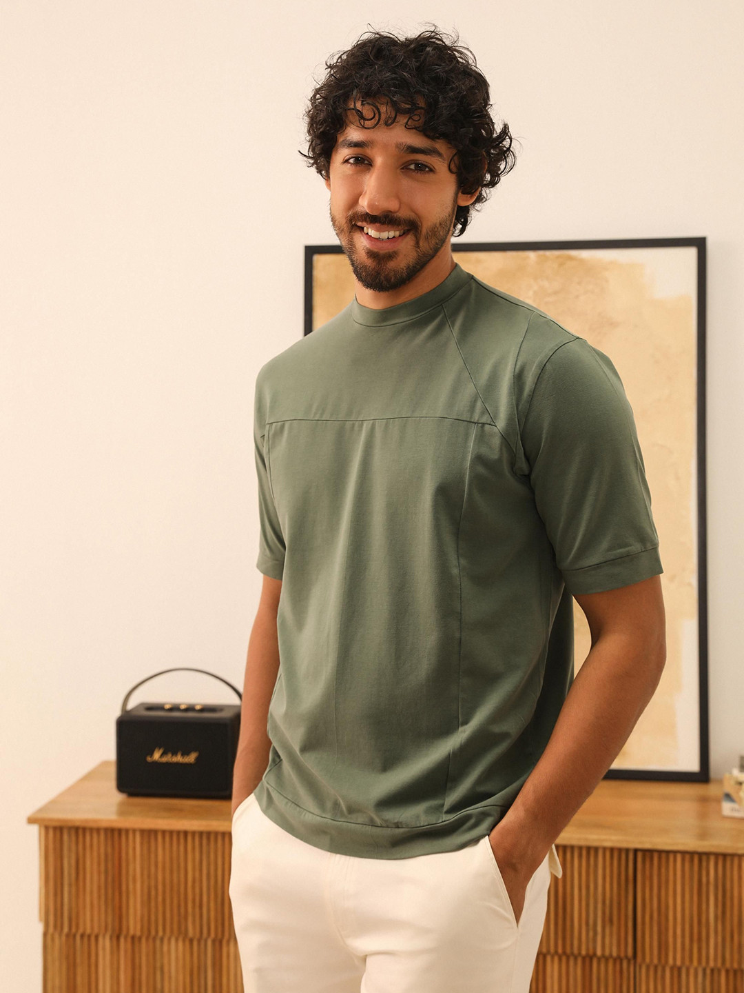 PRIMAL GRAY Men V-Neck Pockets T-shirt