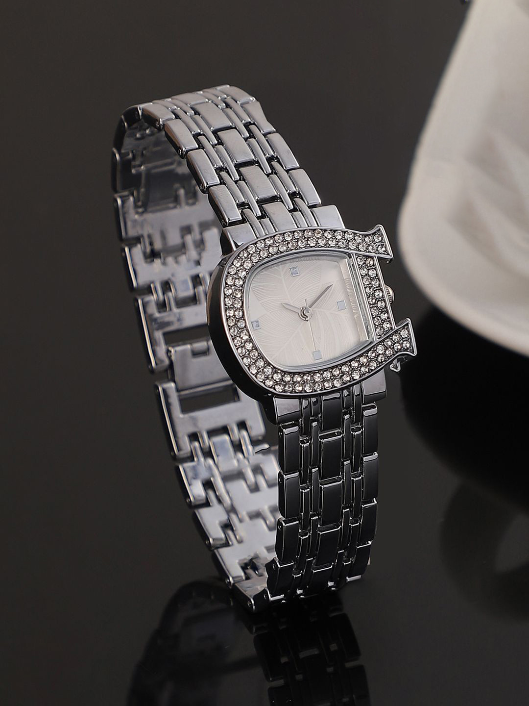 HAUTE SAUCE   Women Embellished Dial & Stainless Steel Wrap Around Straps Analogue Watch