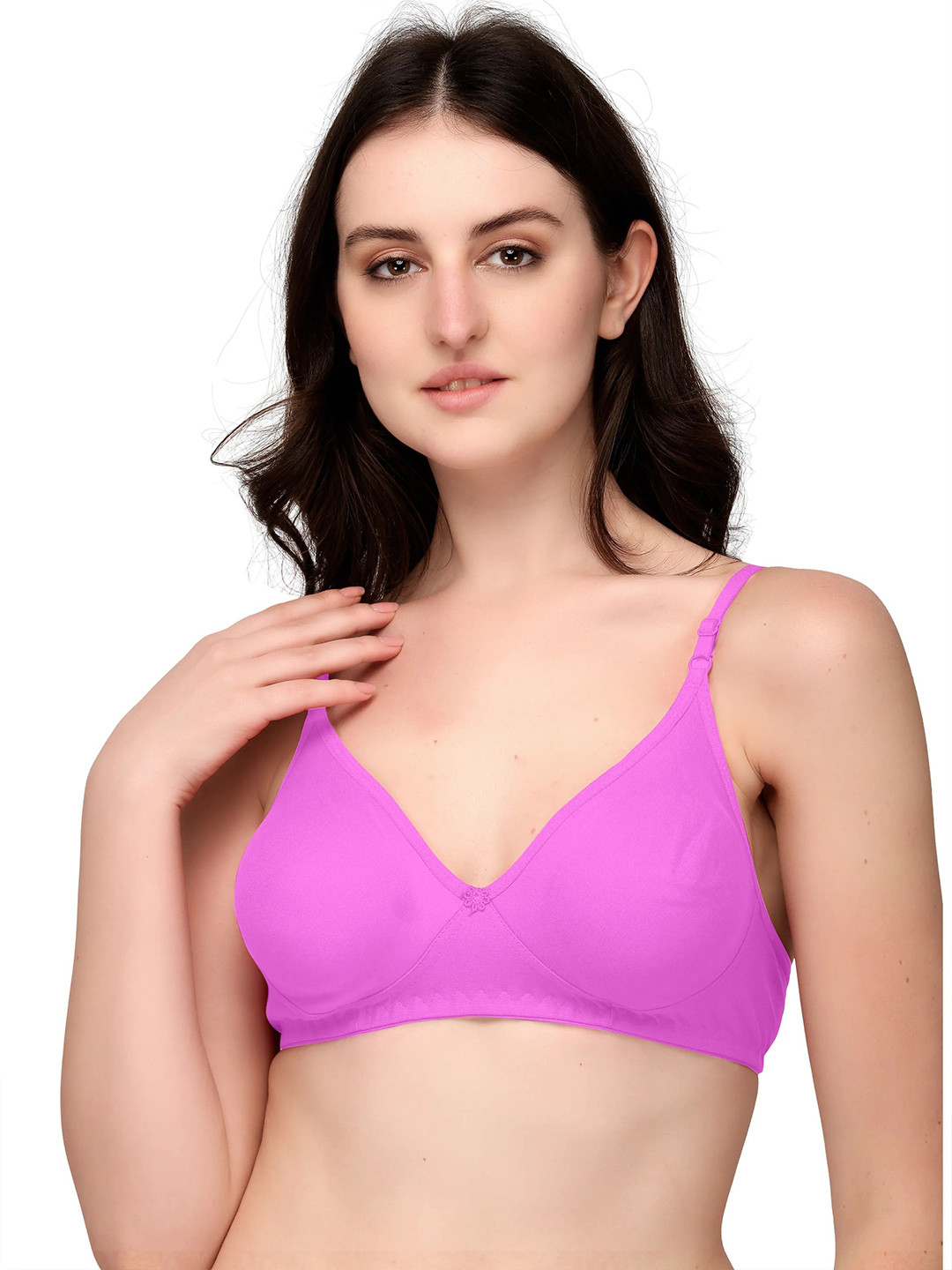 Exotica Lingerie Pink Double Layered Non Wired Medium Coverage T-Shirt Bra