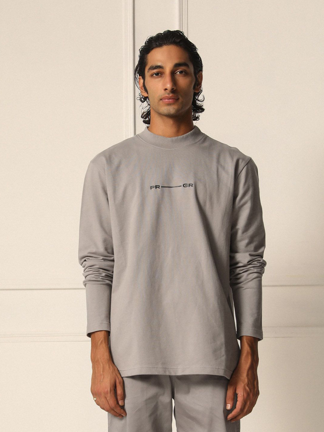 PRIMAL GRAY Men Extended Sleeves Organic Cotton Pockets T-shirt