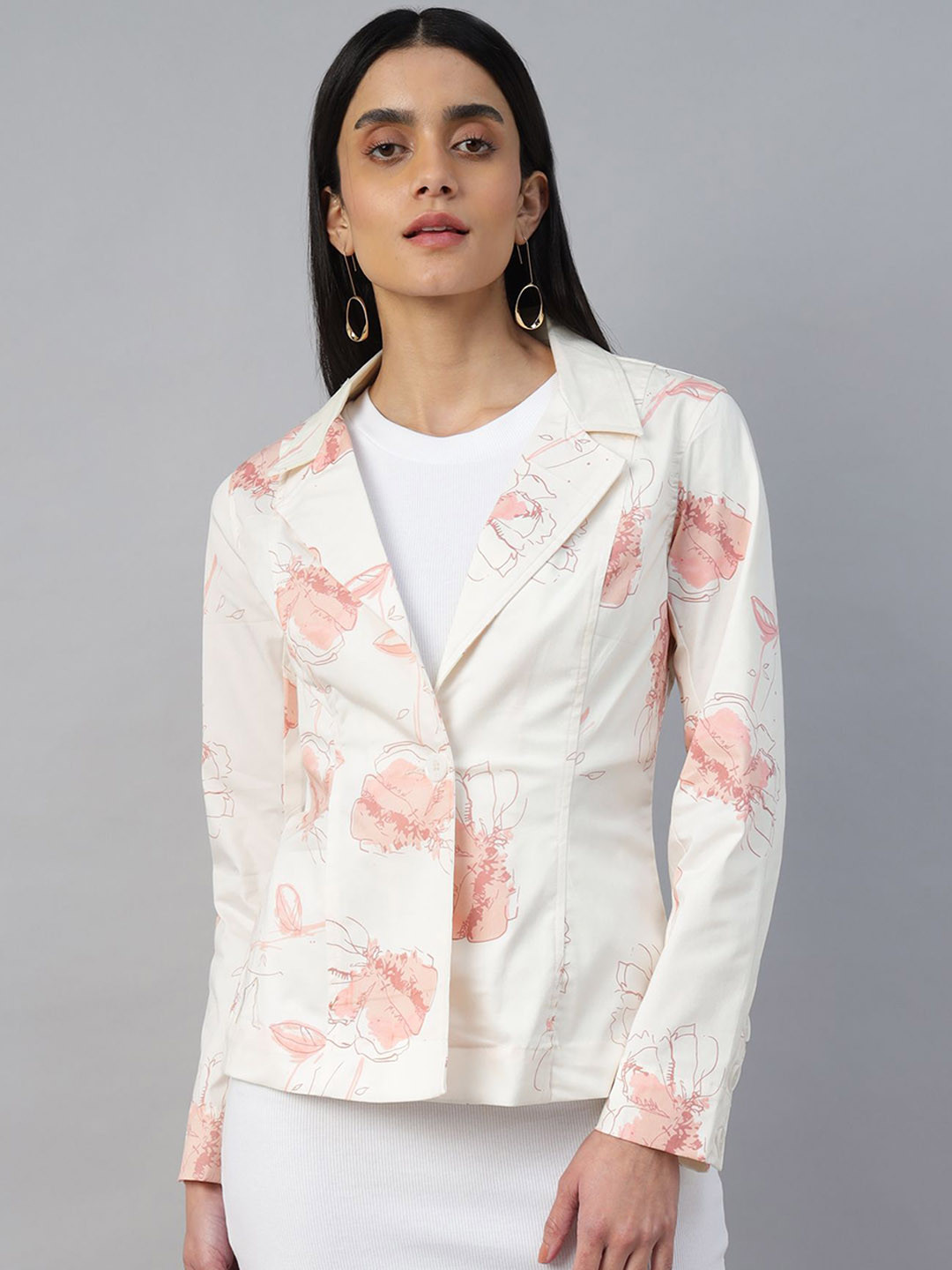 Sands of India Women Floral without Crop Tailored Jacket with Embroidered