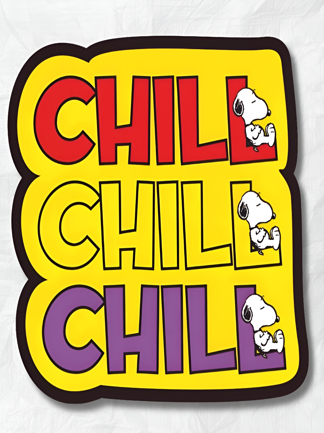 Phirki Studio Yellow & Red Printed Wooden Decorative Magnet