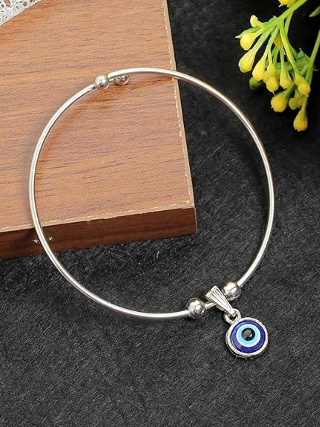 DN Creation Artifical Beaded Evil Eye Cuff Bracelet
