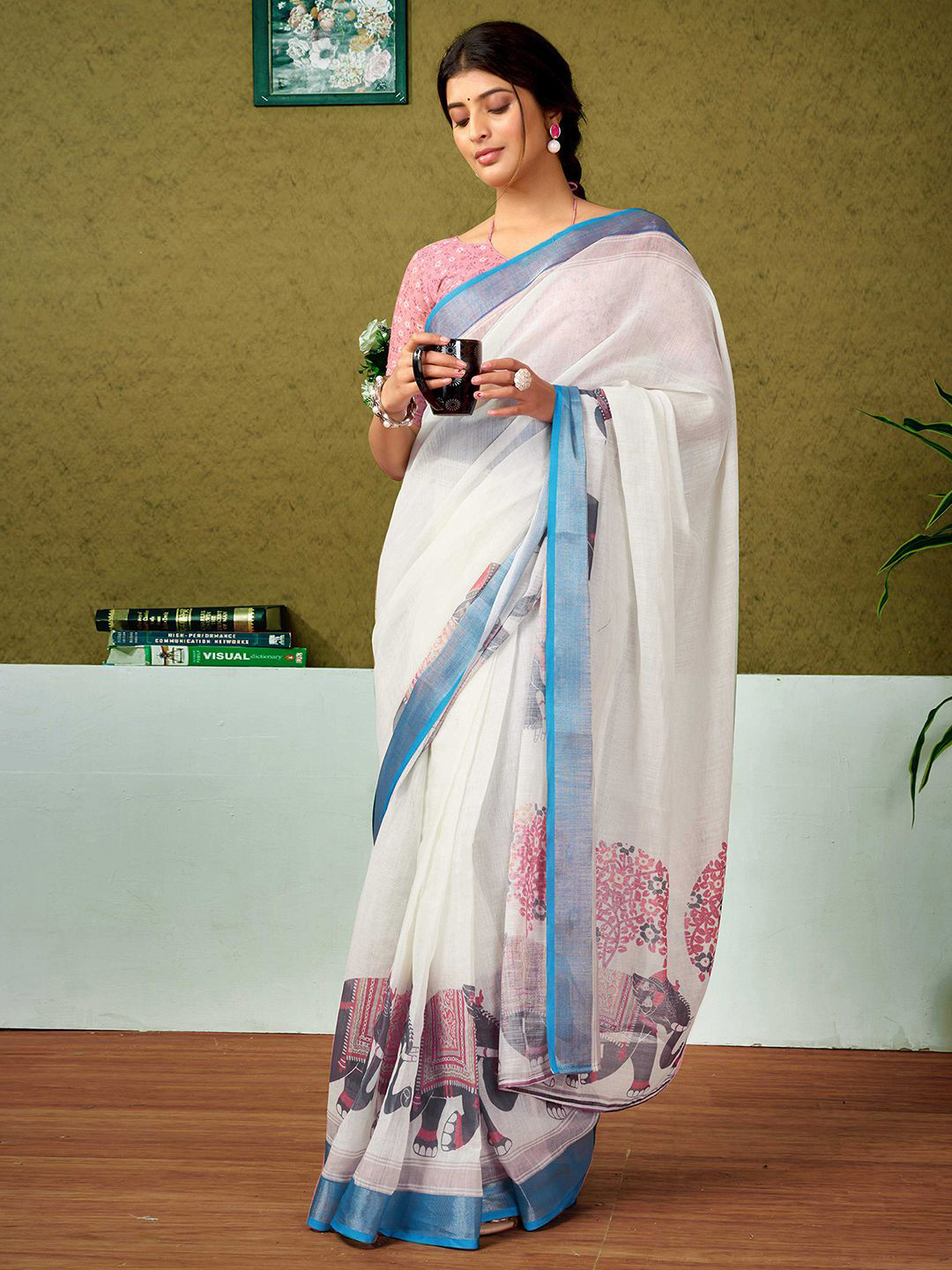 all about you Warli Zari Pure Linen Ready to Wear Saree